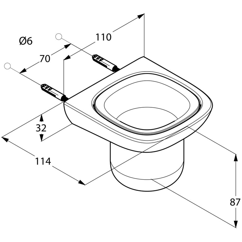 Suport pahar KLUDI Amba 5397505, crom-alb