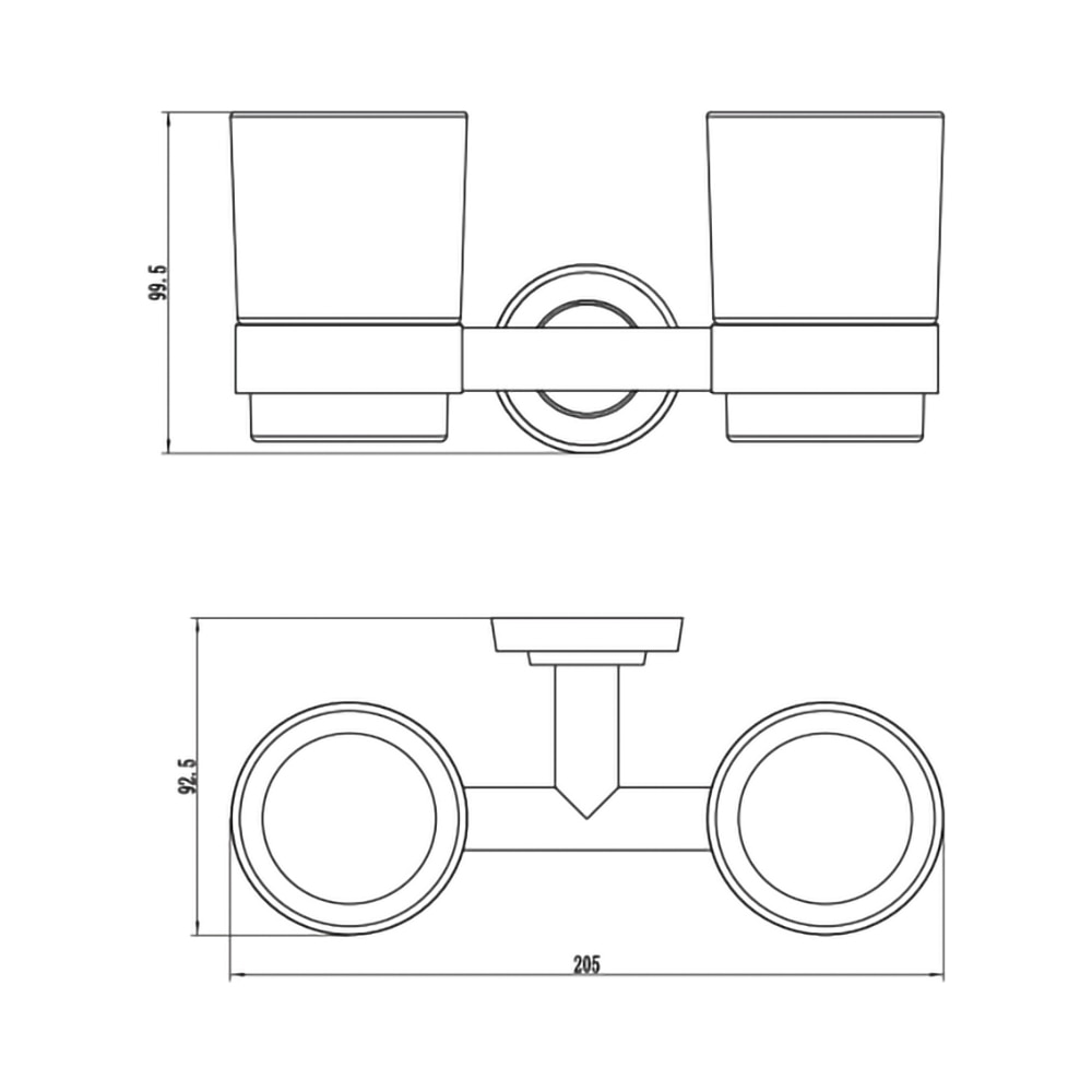 Pahar baie dublu FERRO Torrente B04, crom