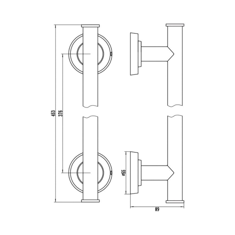 Suport prosop tip bara FERRO Torrente B07, 45 cm, crom