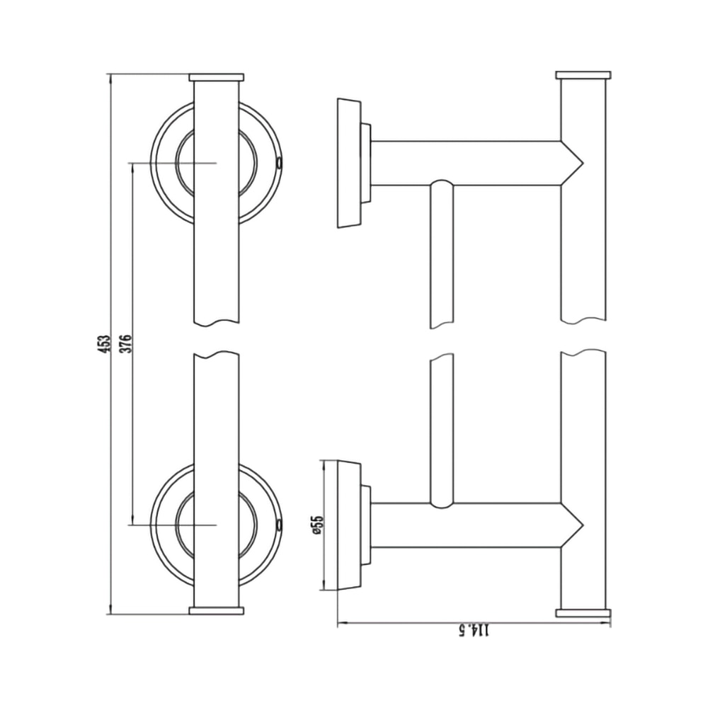 Suport prosop tip bara FERRO Torrente B08, 45 cm, crom