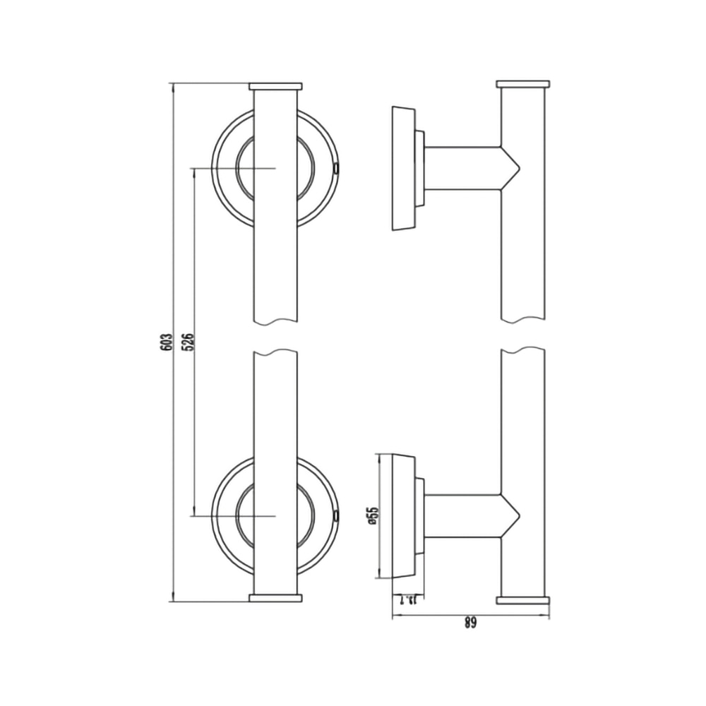 Suport prosop tip bara FERRO Torrente B09, 60 cm, crom