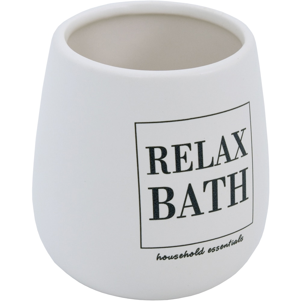 Pahar baie BISK Grama 05599, ceramica, alb