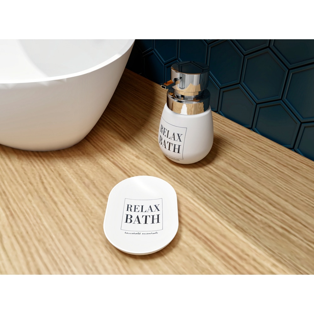 Savoniera BISK Grama 05600, ceramica, alb