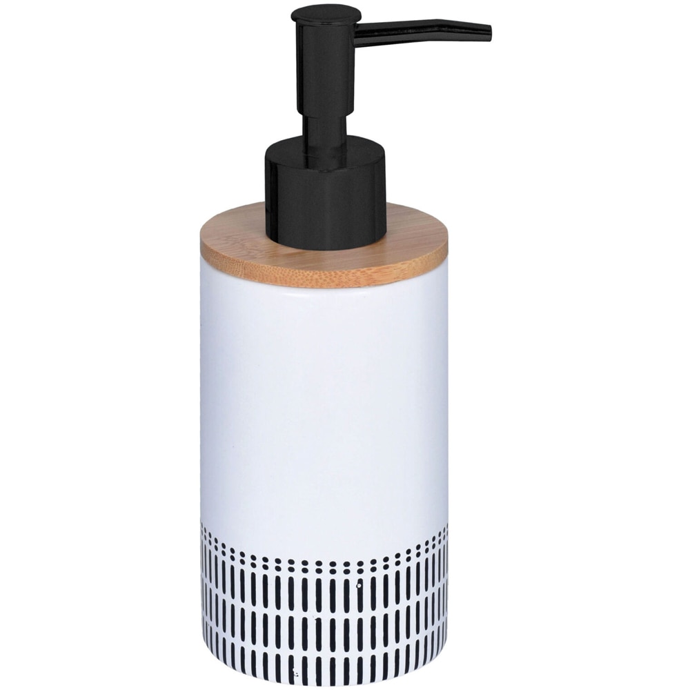 Dispenser sapun lichid BISK Etno 08190, 275 ml, alb-negru