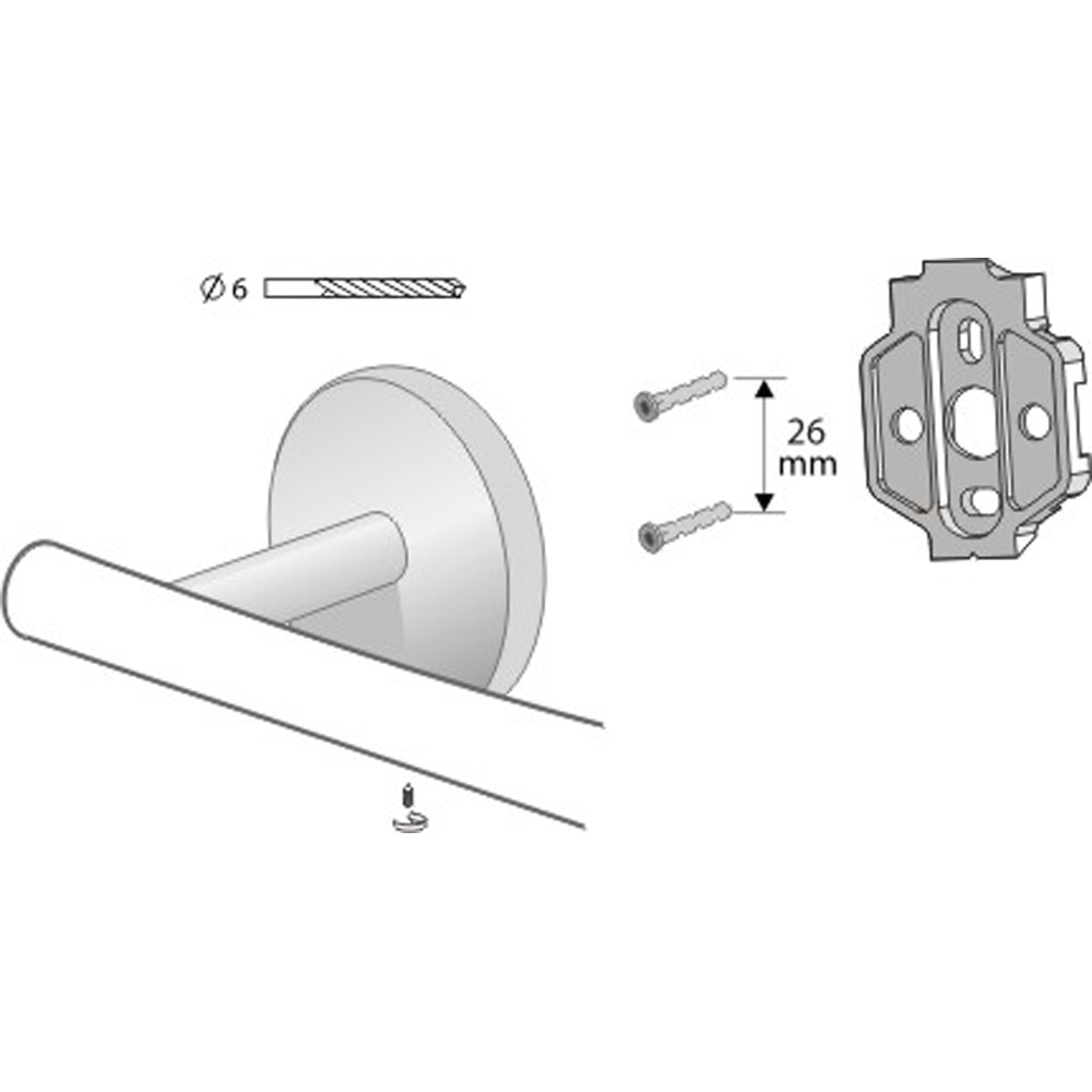 Suport prosop tip bara BISK Virginia 72085, 46 cm, argintiu