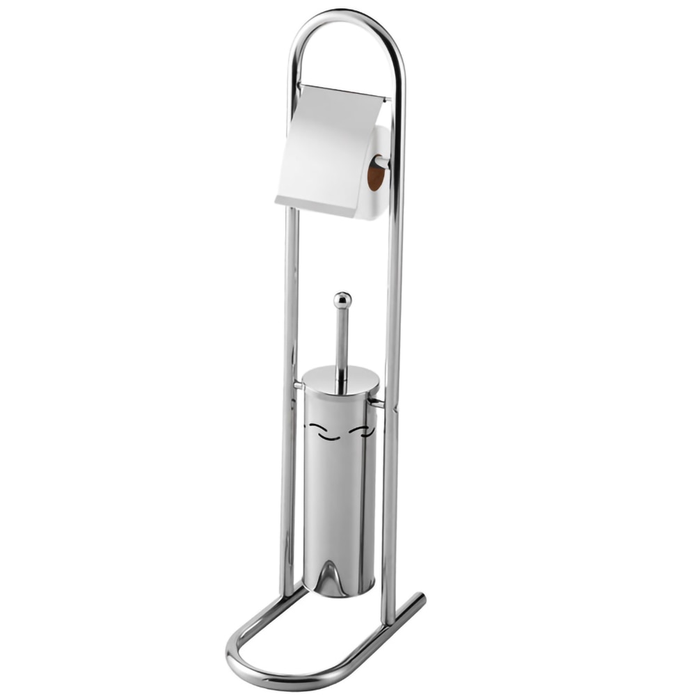 Set perie toaleta cu suport hartie igienica BISK 02476, 80 cm, crom