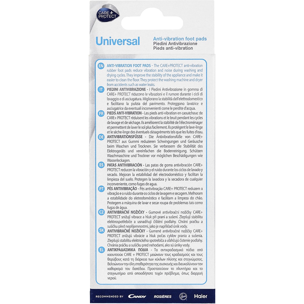 Picioruse antivibratie din cauciuc CANDY Care+Protect CAF1001, 4 bucati
