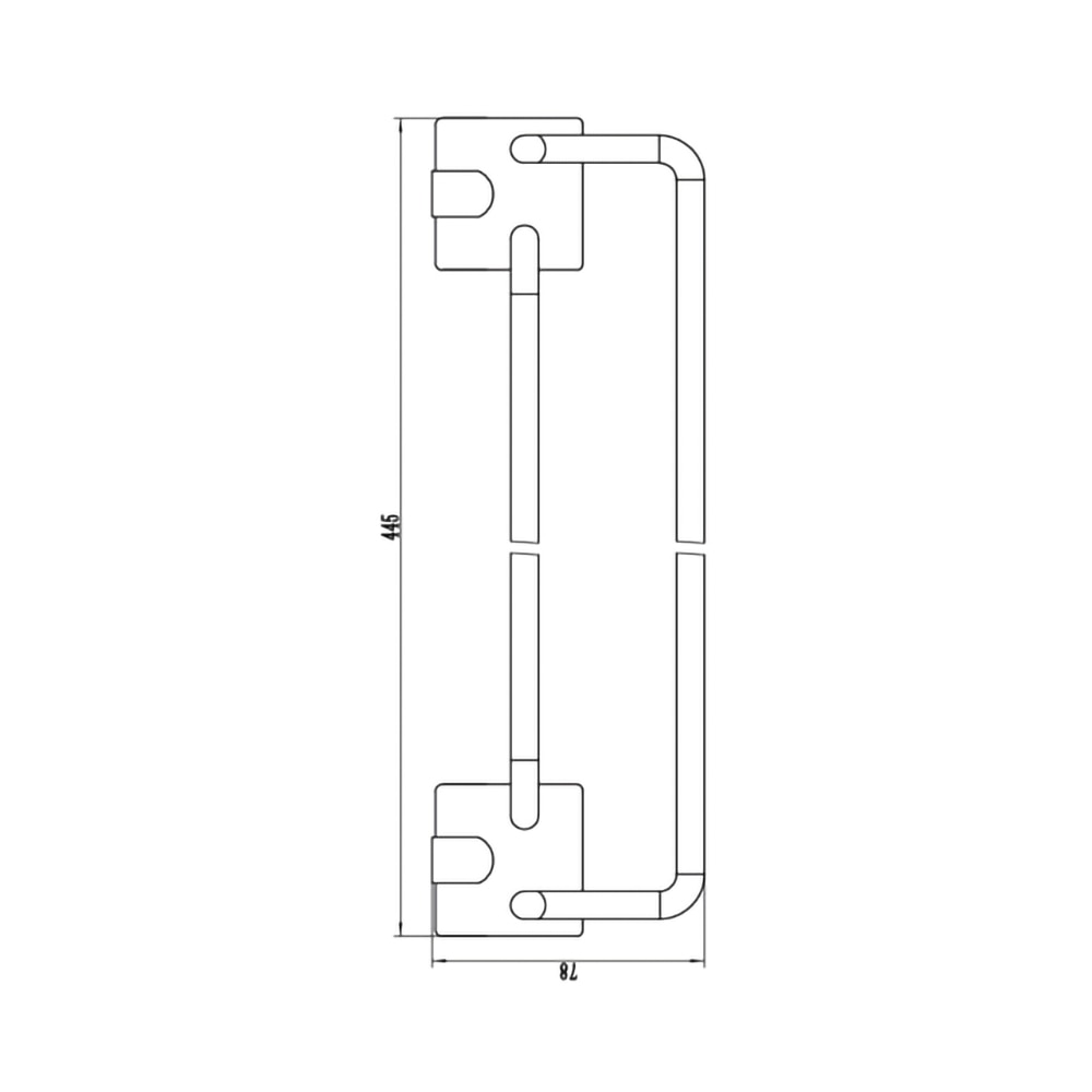 Suport prosop dublu tip bara FERRO Cascata E08, 45 cm, crom