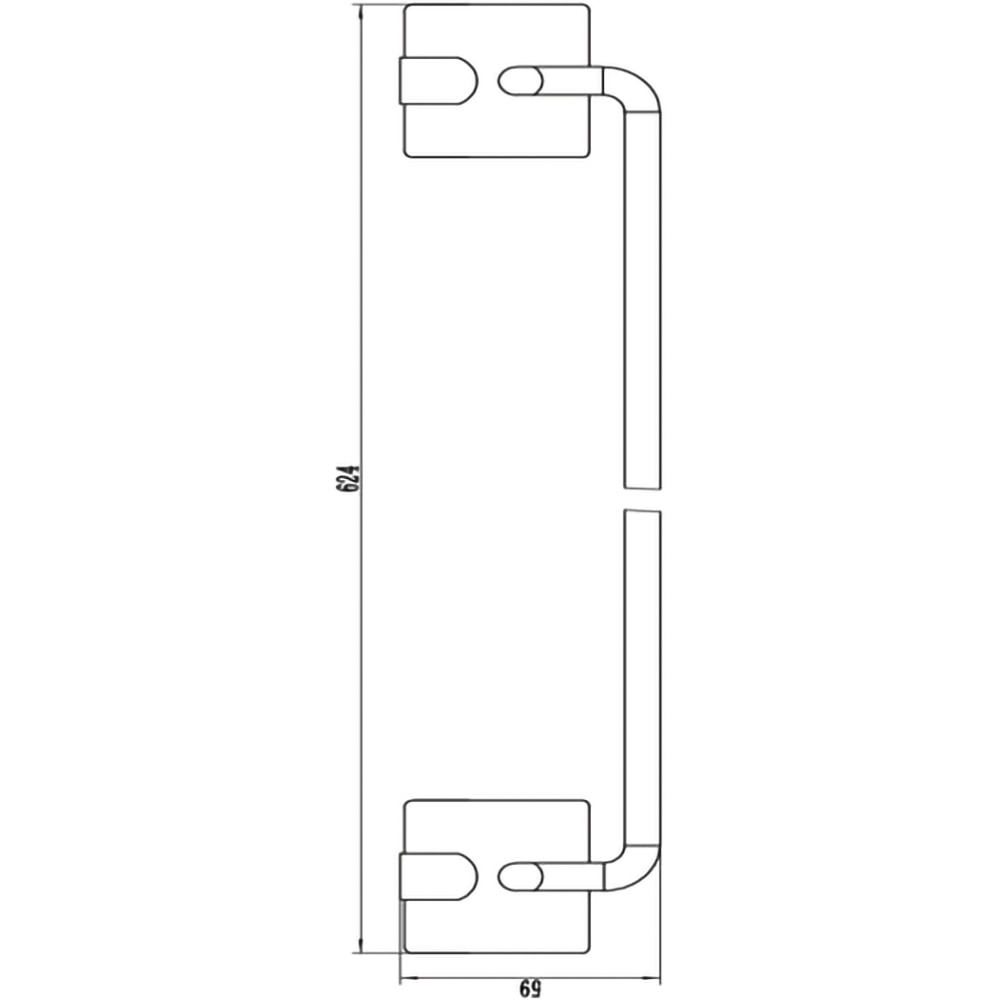 Suport prosop tip bara FERRO Cascata E09, 60 cm, crom