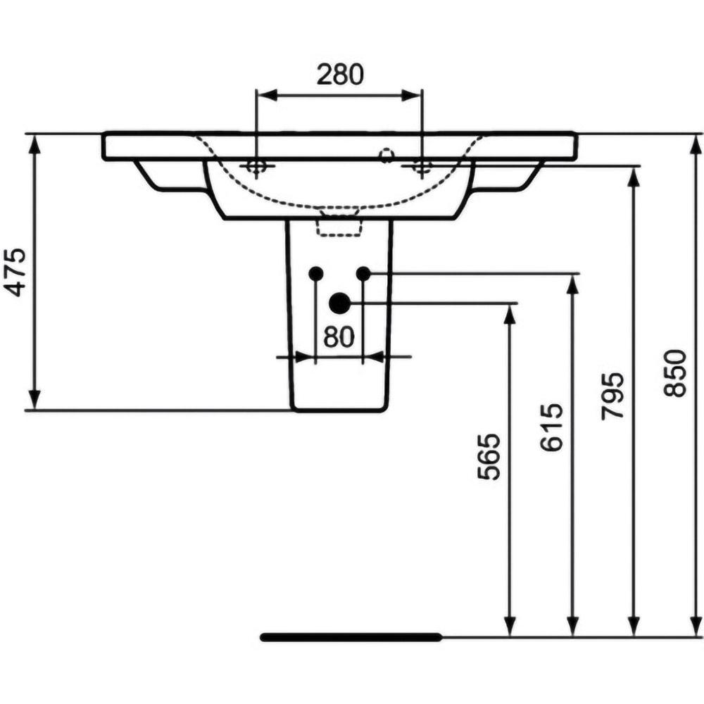 Semipiedestal IDEAL STANDARD Connect E797501, 17.8 x 26.5 x 34.3 cm, alb
