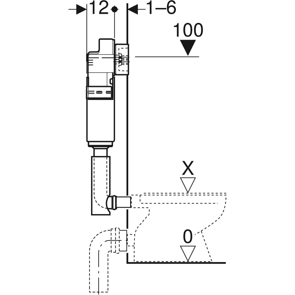 Rezervor WC incastrat GEBERIT Delta Up 109.100.00.1, 6l