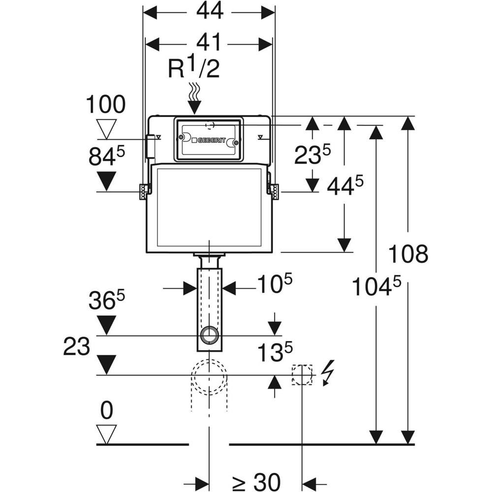 Rezervor WC incastrat GEBERIT Delta Up 109.100.00.1, 6l