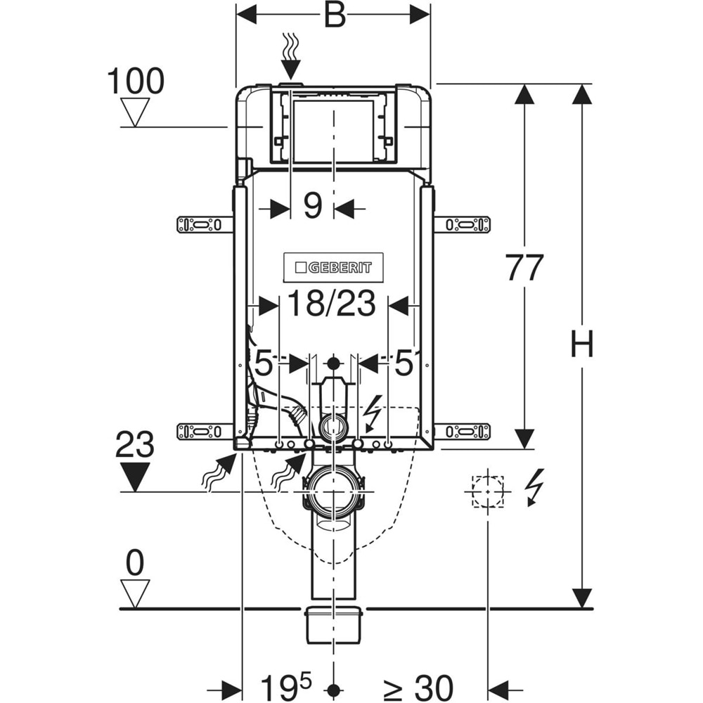 Rezervor WC incastrat GEBERIT Kombifix 110.792.00.1, 6l