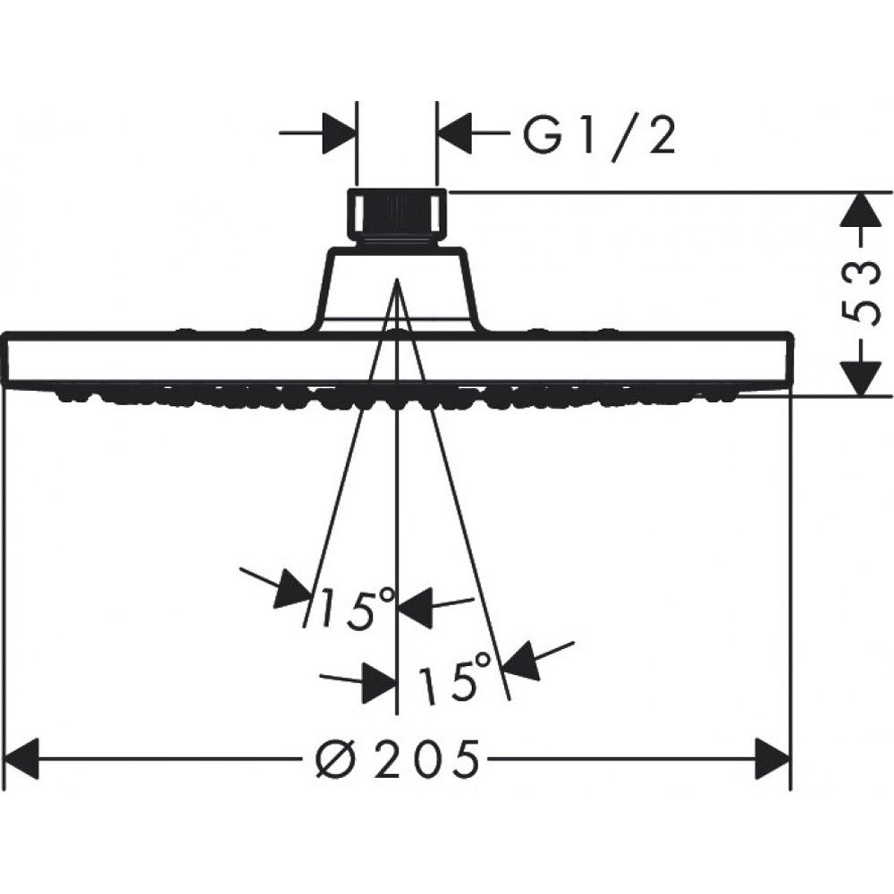 Palarie dus Hansgrohe Vernis Blend 200 26271000, 1 functie, crom