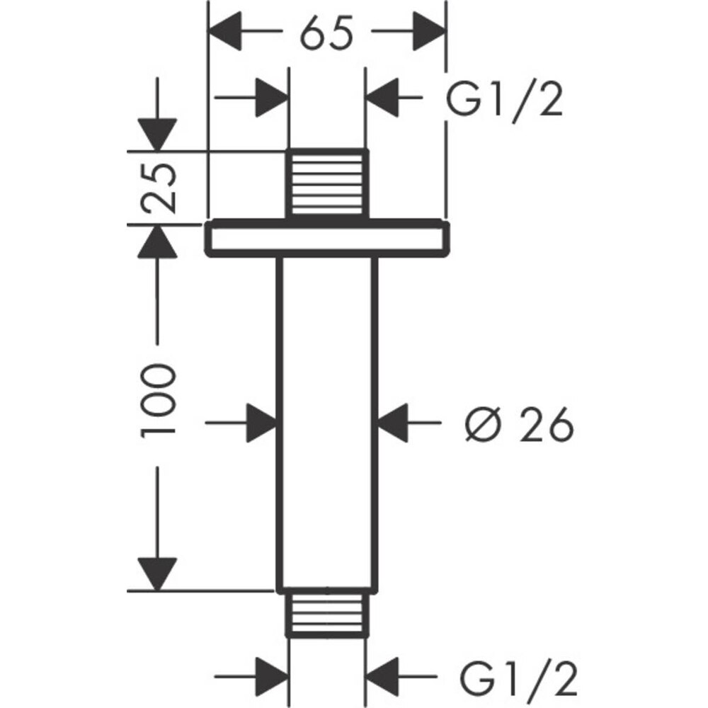 Brat dus HANSGROHE Vernis Shape 26406000, alama, 10 cm, crom