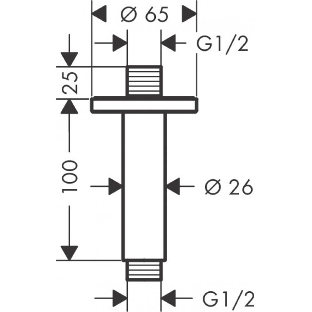 Brat dus HANSGROHE Vernis Blend 27804670, alama, 10 cm, negru