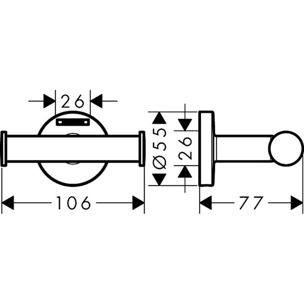 Cuier baie HANSGROHE Logis 41725000, crom