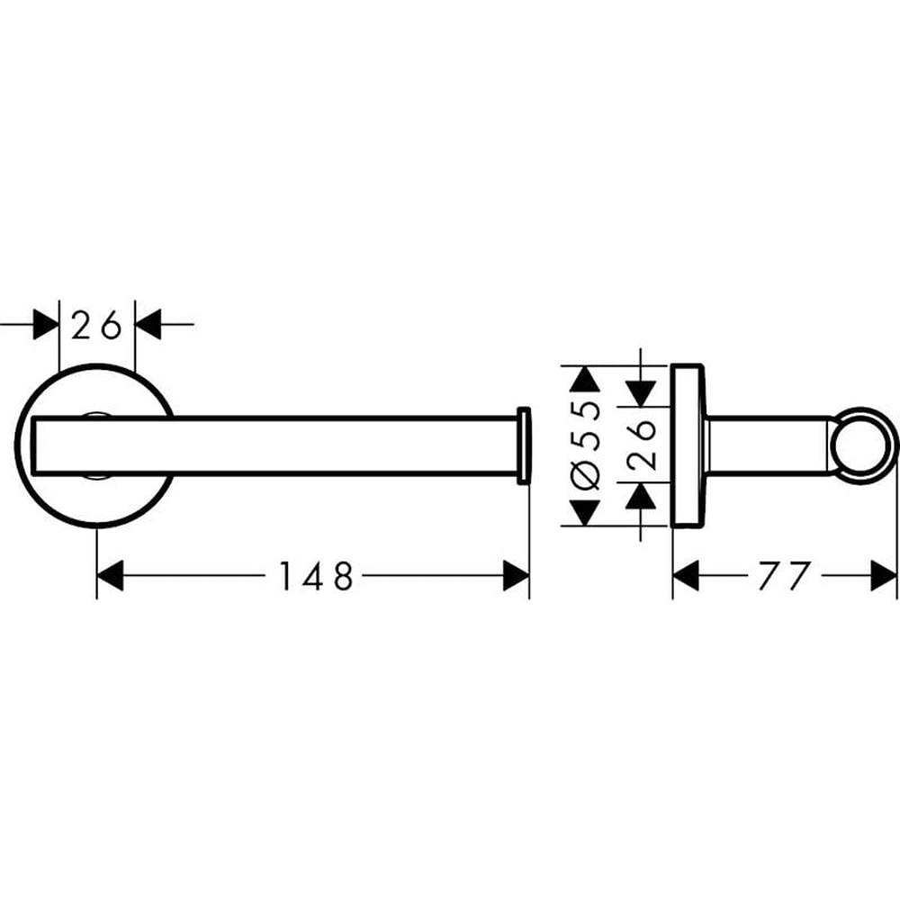 Suport hartie igienica HANSGROHE Logis 41726000, crom