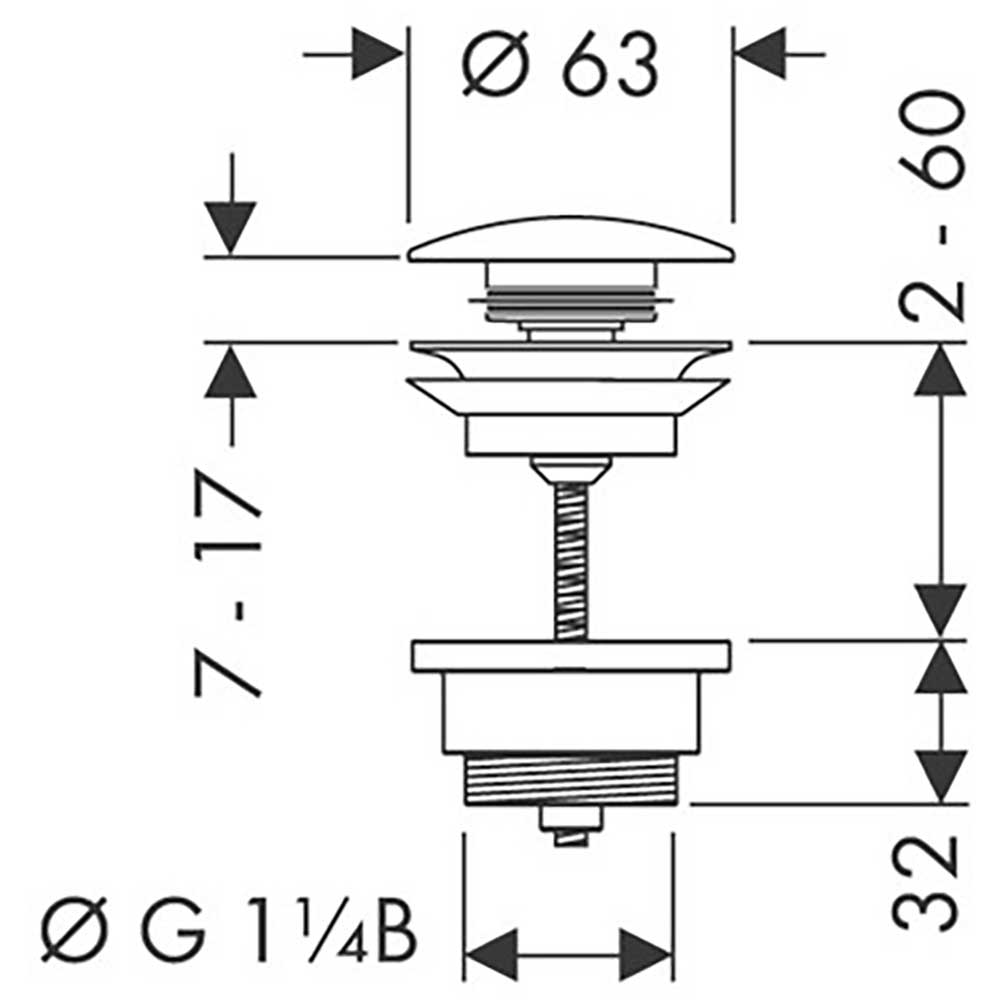 Ventil lavoar HANSGROHE 50100000, push-open, crom