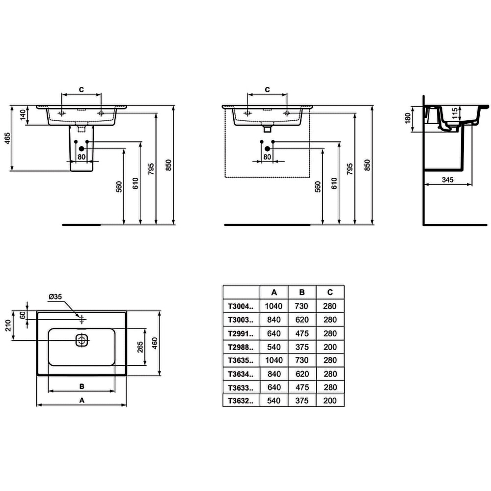 Semipiedestal IDEAL STANDARD Strada II T299601, 21 x 35 x 29 cm, alb