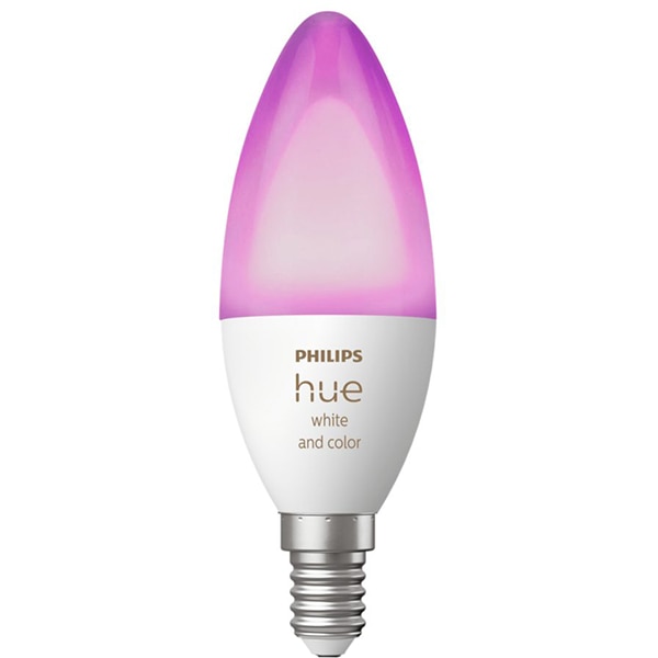 Bec LED Smart PHILIPS Hue 8719514356610, E14, 5.3W, 470lm, lumina variabila 