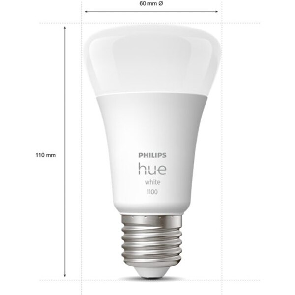 Bec LED Smart PHILIPS Hue 8719514288232, E27, 9.5W, 1055lm, lumina calda 