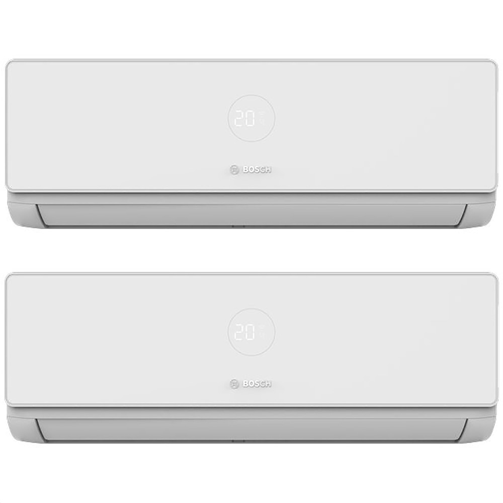 Sistem aer conditionat pentru 2 incaperi BOSCH Climate 4000i, 9000/12000BTU, A++/A+, Inverter, Unitate externa 21000BTU, alb