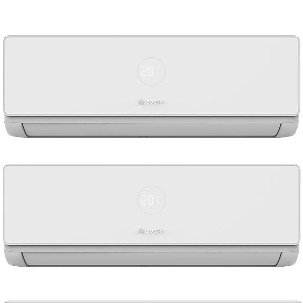 Sistem aer conditionat pentru 2 incaperi BOSCH Climate 4000i, 9000/12000BTU, A++/A+, Inverter, Unitate externa 21000BTU, alb