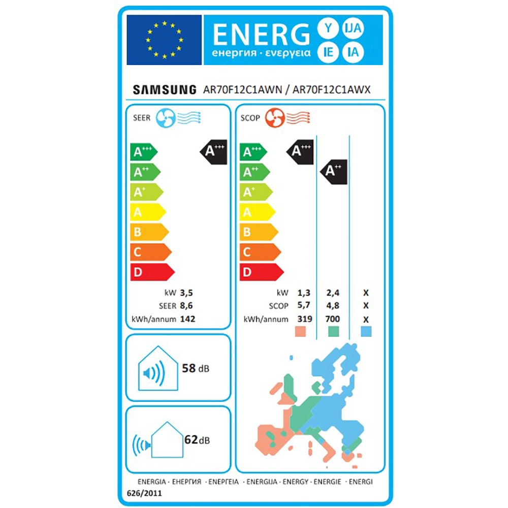 Aer conditionat SAMSUNG Windfree Avant S2, 12000 BTU, A+++/A++, Wi-Fi, Functie Incalzire, Inverter, AI, alb