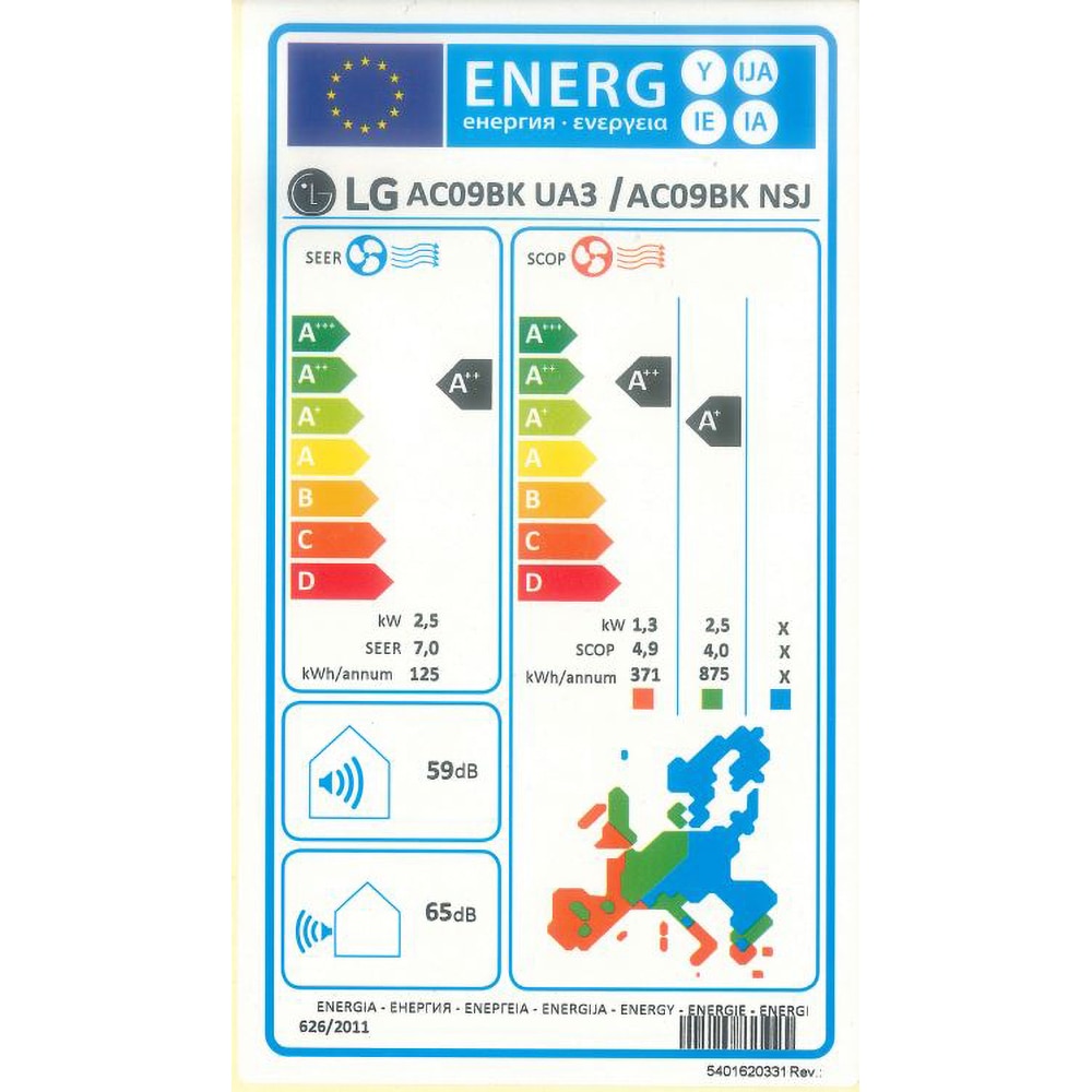 Aer conditionat LG Artcool Mirror AC09BK, 9000 BTU, A++/A+, Wi-Fi, Functie Incalzire, Inverter, Purificare aer, negru
