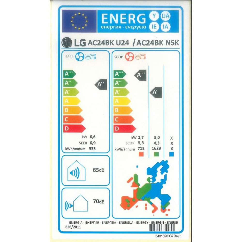 Aer conditionat LG Artcool Mirror AC24BK, 24000 BTU, A++/A+, Wi-Fi, Functie Incalzire, Inverter, Purificare aer, negru