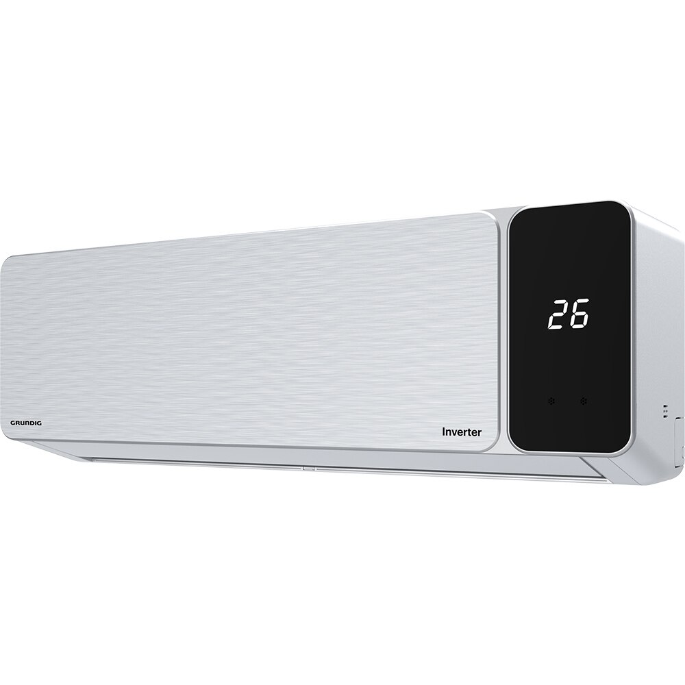 Aer conditionat GRUNDIG GEEPDH125,12000 BTU,A+++/A++, Wi-Fi, Functie Incalzire, Inverter, kit instalare inclus, argintiu