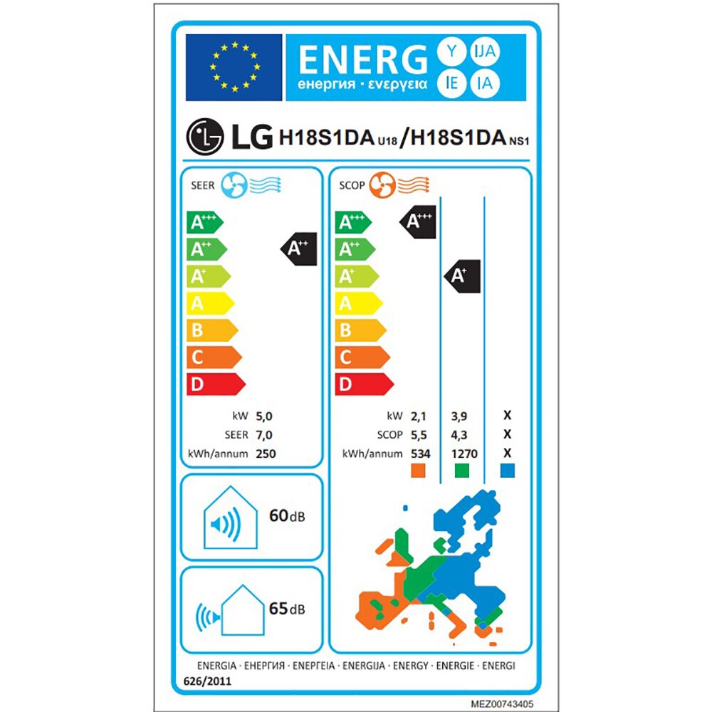 Aer conditionat LG Dualcool AI Deluxe, 18000 BTU, A++/A+, Inverter, Wi-Fi, alb