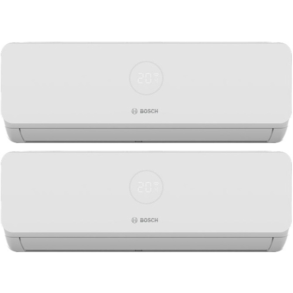 Sistem aer conditionat pentru 2 incaperi BOSCH Climate 3200i, 9000/12000 BTU, A++/A+, Inverter, Unitate externa 18000 BTU, Afisaj, alb