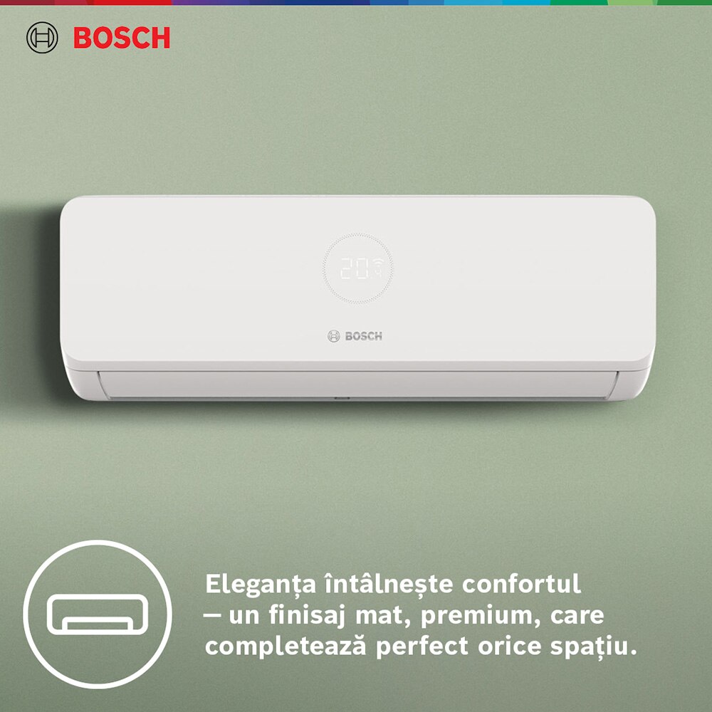 Sistem aer conditionat pentru 3 incaperi BOSCH Climate 3200i, 9000/9000/12000 BTU, A++/A+, Inverter, Unitate externa 27000 BTU, Afisaj, alb