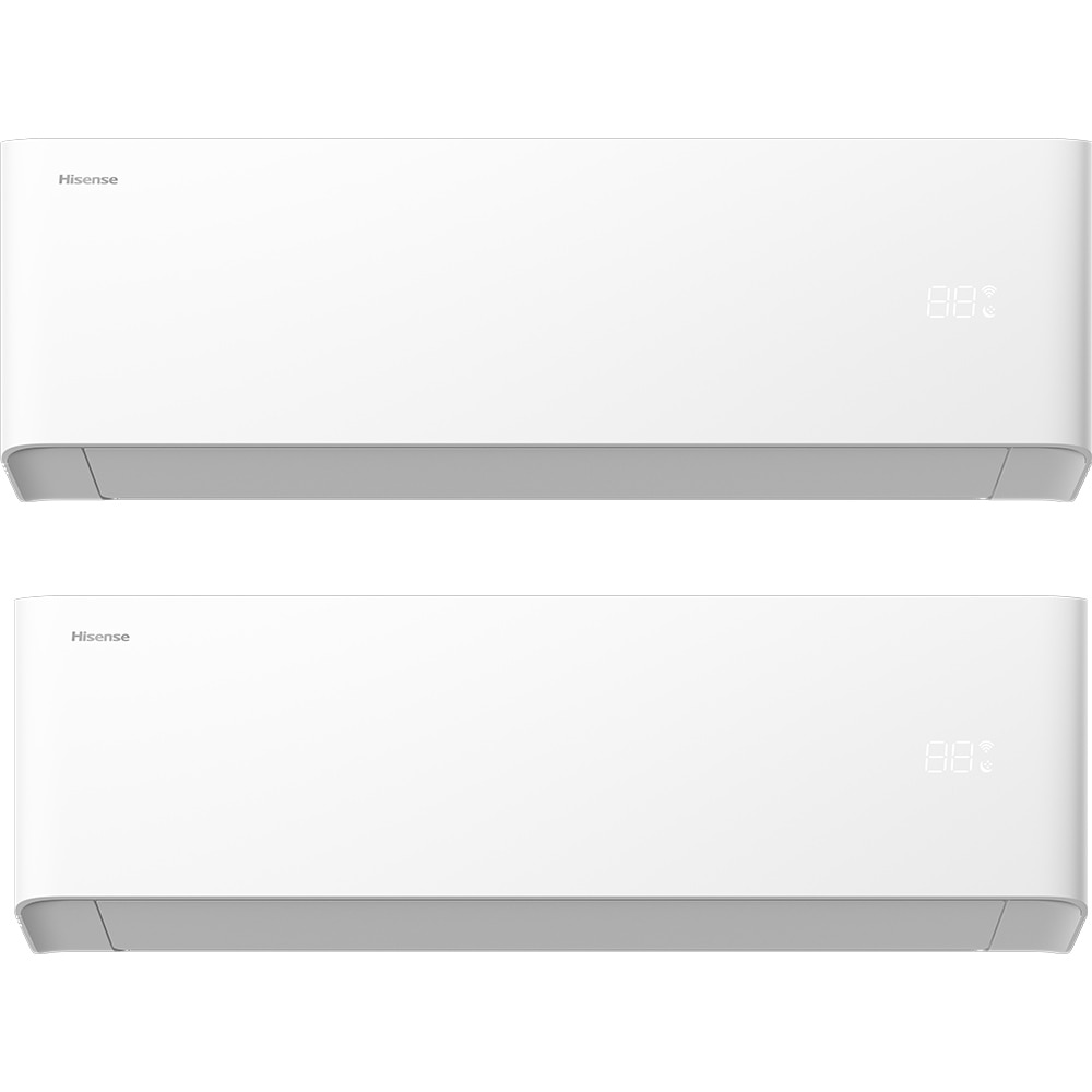 Sistem aer conditionat pentru 2 incaperi HISENSE Uni HB, 9000/12000BTU, A++/A+, Unitate externa 14000BTU, Wi-FI, alb