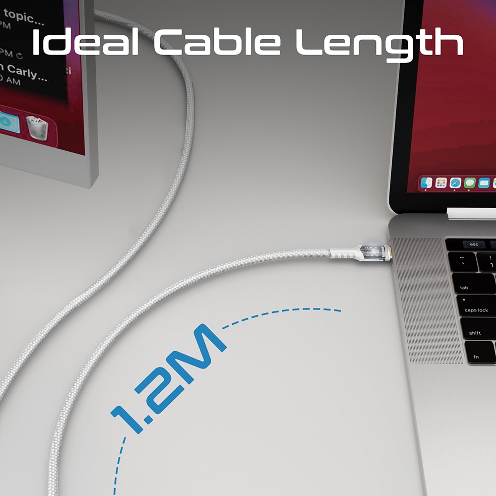 Cablu date PROMATE LucidLine-CC120, USB-C - USB-C, 100W Power Delivery, 1.2m, alb