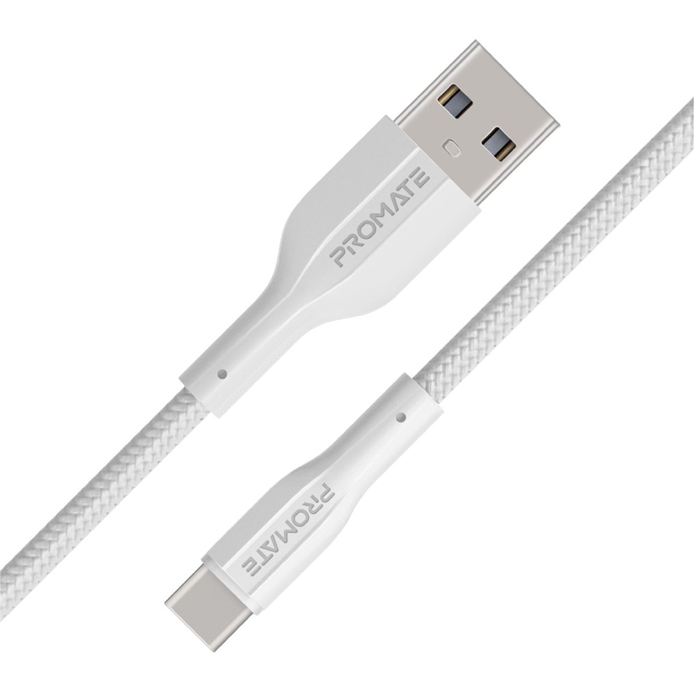 Cablu date PROMATE XCord-AC, USB-A - USB-C, 1m, alb