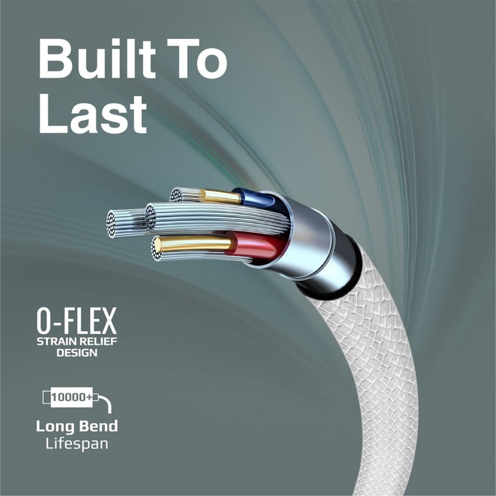 Cablu date PROMATE XCord-AC, USB-A - USB-C, 1m, alb