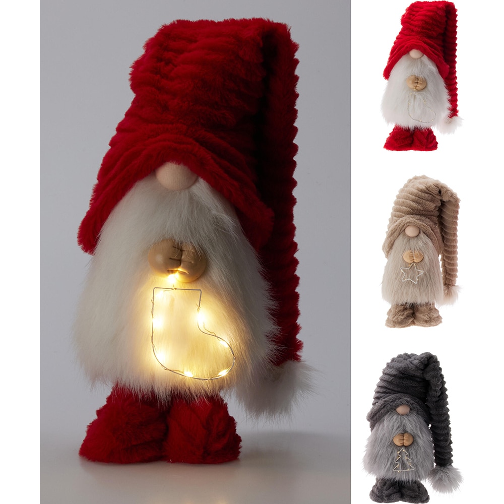 Figurina luminoasa Gnom, LED, 18 x 13 x 33-65 cm, multicolor
