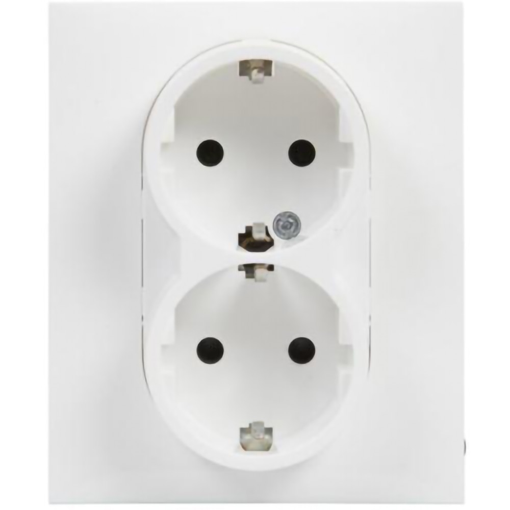 Priza dubla LEGRAND Suno, 2x2P+T, IP20, alb