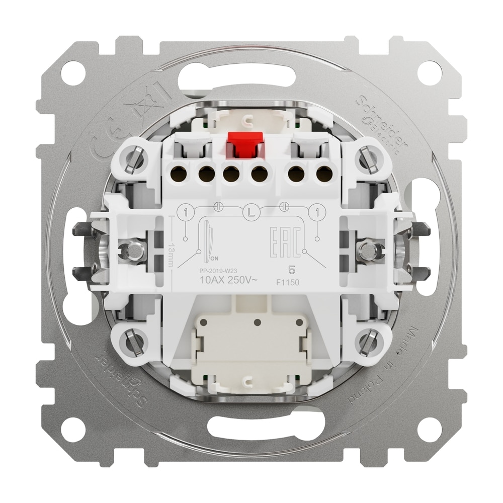 Intrerupator dublu SCHNEIDER SDD111105L, incastrat, 10A, IP20, alb