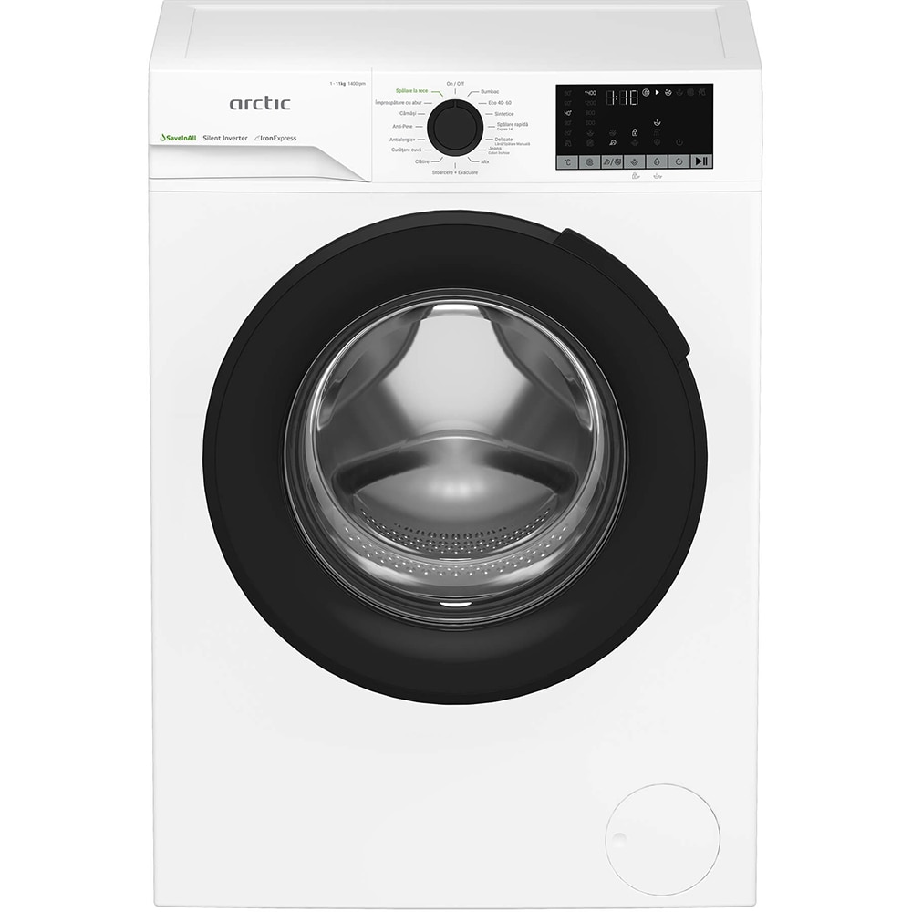Masina de spalat rufe frontala ARCTIC APLM2WFST211412W, ExtraSteam, 11 kg, 1400rpm, Clasa A, alb
