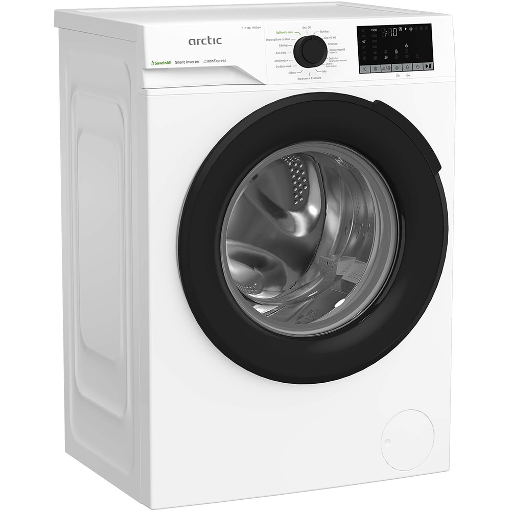 Masina de spalat rufe frontala ARCTIC APLM2WFST211412W, ExtraSteam, 11 kg, 1400rpm, Clasa A, alb