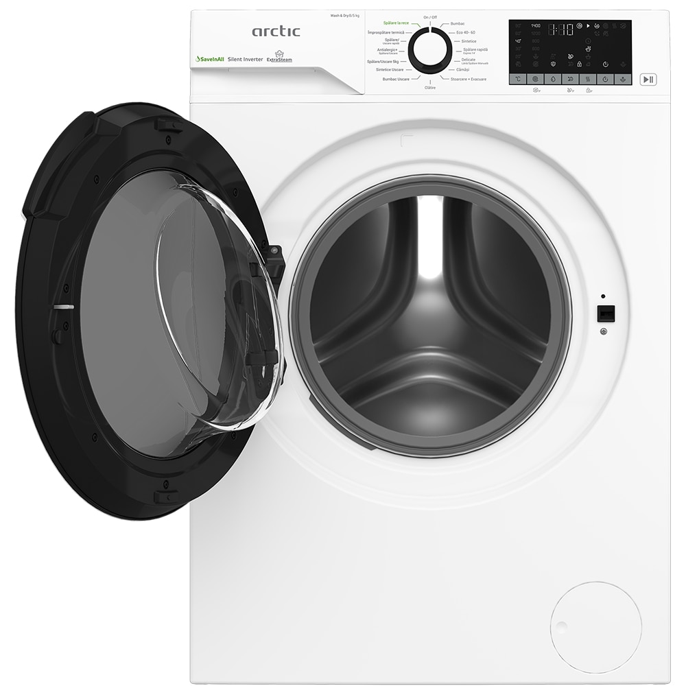 Masina de spalat rufe frontala cu uscator ARCTIC APLM3DFT38442W, 8/5 kg, 1400rpm, Clasa A/D, alb