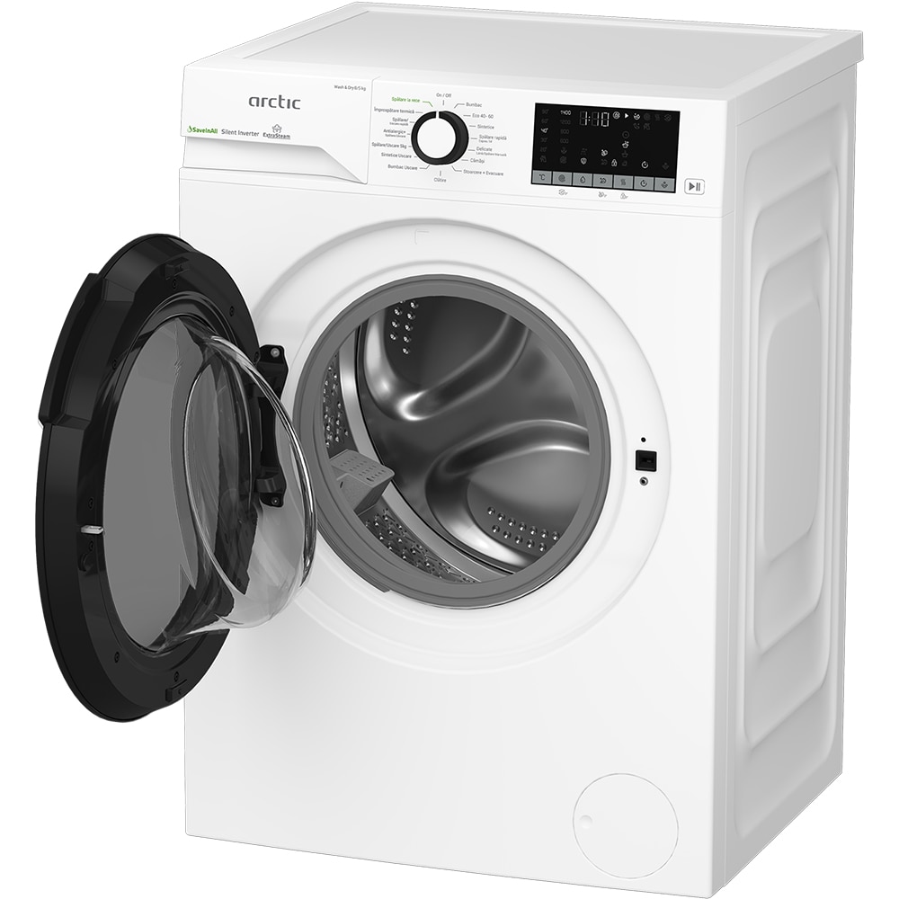 Masina de spalat rufe frontala cu uscator ARCTIC APLM3DFT38442W, 8/5 kg, 1400rpm, Clasa A/D, alb