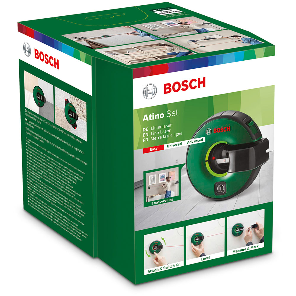 Nivela laser BOSCH Atino, distanta 1.7m, verde