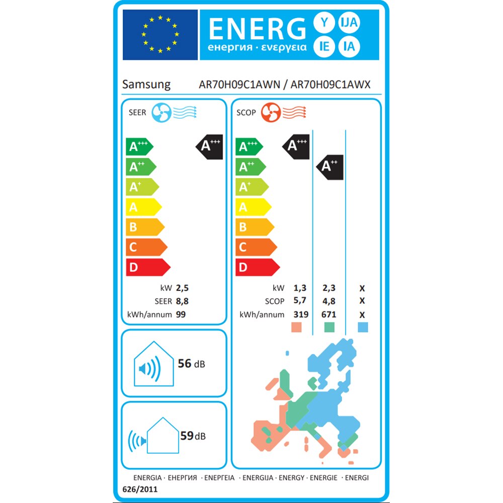 Aer conditionat SAMSUNG WindFree Premiere, 9000BTU, A+++/A++, WI-FI, Functie incalzire, Inverter, alb