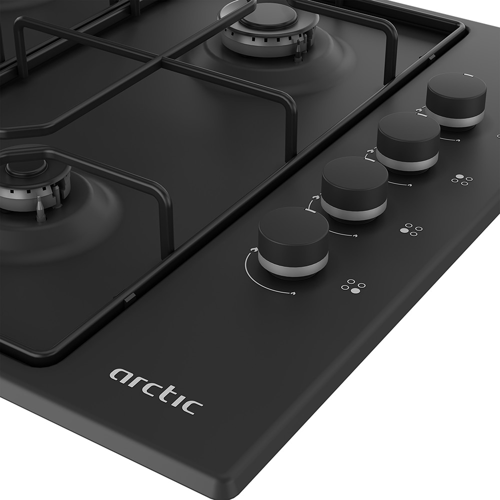 Plita incorporabila ARCTIC ARAGN64124SB, Gaz, 4 arzatoare, negru
