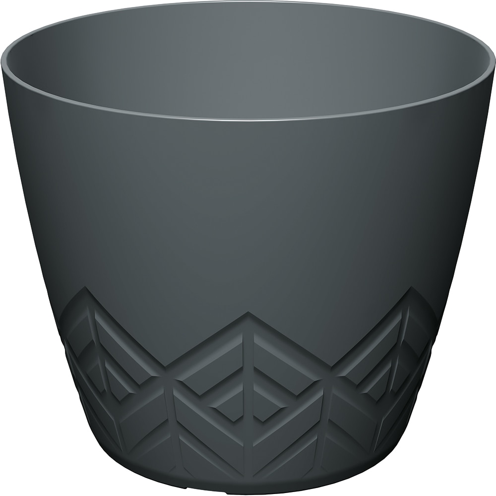 Ghiveci PROSPERPLAST Dare Areco, D23.8 cm, gri inchis